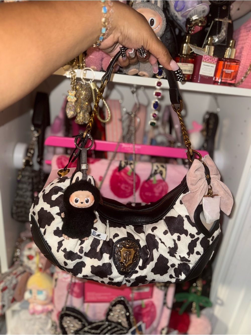 Juicy Couture Romance Cow Print Hobo Bag
